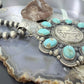 Genuine 90% Silver Walking Liberty Half Dollar Coin w/Turquoise Unisex Pendant