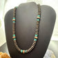 Southwestern Style Copper 8mm Navajo Pearl Saucer & Turquoise Disk Necklace For Women