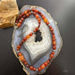 Carolyn Pollack Sterling Silver Carnelian & 9 Swirl Beads 23"-26" Necklace For Women