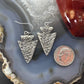 Cheyenne Custer Sterling Silver Tufa Cast Arrowhead Dangle Earrings For Women