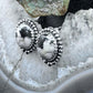 Sterling Silver Southwestern Style Oval White Buffalo Stud Earrings For Women