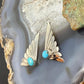 Michael Nez Navajo Sterling Silver Oval Turquoise Cloud Dangle Earrings For Women