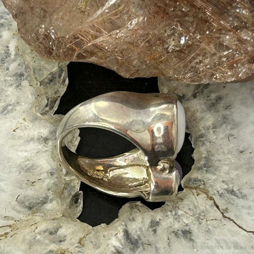 Carolyn Pollack Sterling Silver Multi Stone Decorated Ring Size 6.5 For Women