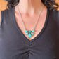 Sterling Silver Southwestern Style Turquoise #8 Cluster 19" Lariat Necklace For Women
