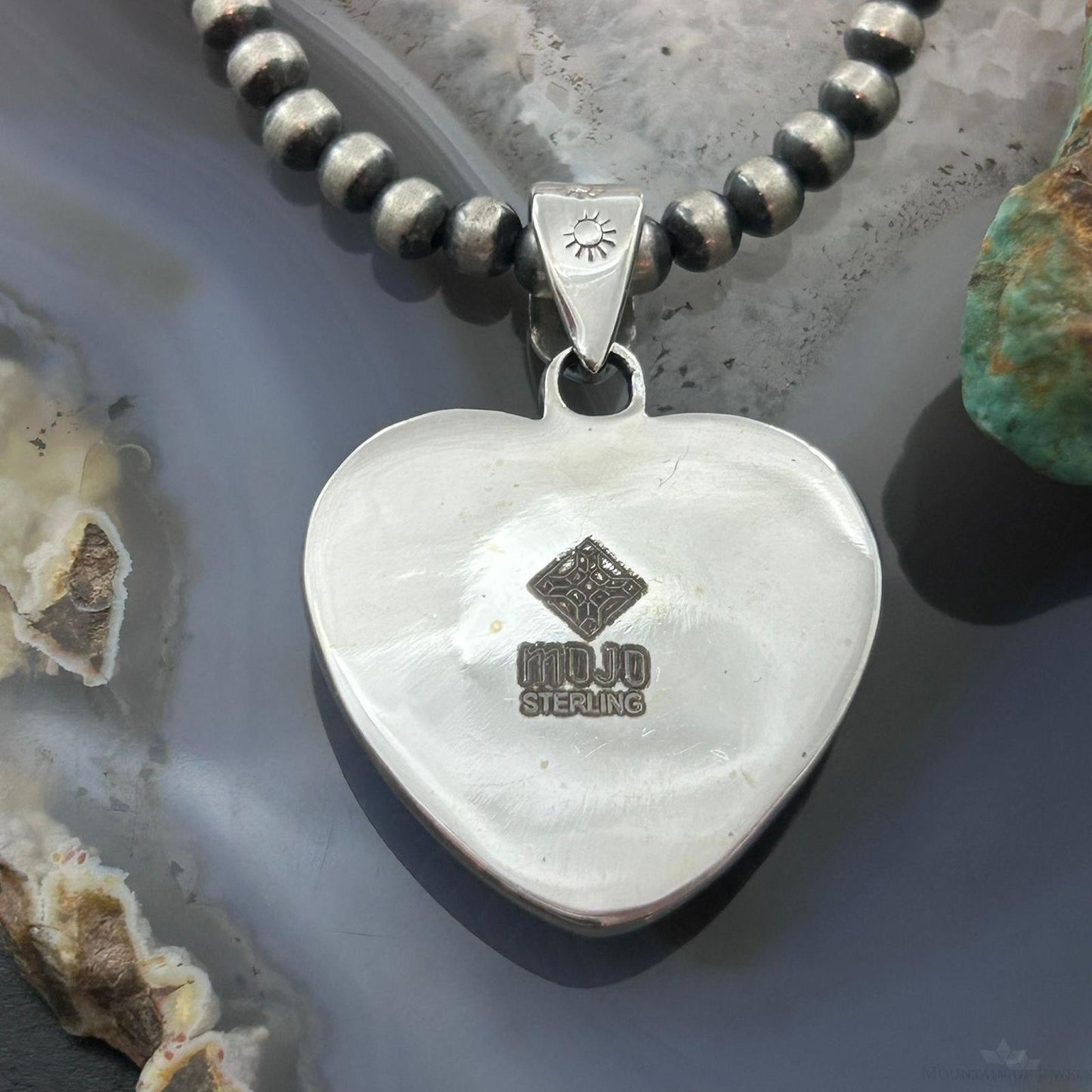 Sterling Silver Southwestern Style Charoite Decorated Heart Pendant For Women #2