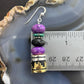Tommy & Rosita Singer Sterling Silver Charoite & Onyx Bead Dangle Earrings For Women