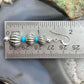 Native American Sterling Silver Grooved Saucer Pearl Beads w/Turquoise Dangle Earringsn For Women
