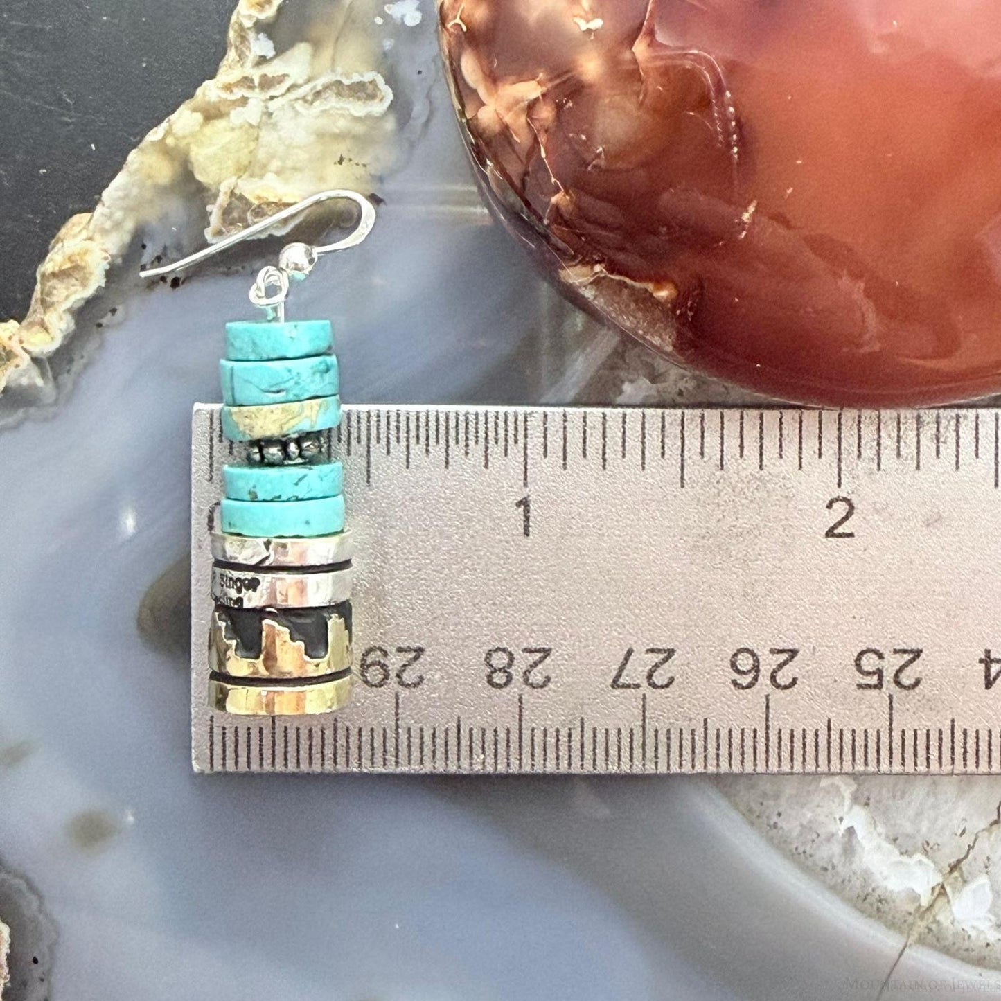 Tommy & Rosita Singer Sterling Silver Turquoise Beads Dangle Earrings For Women