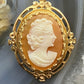 14K Yellow Gold Cameo Brooch/Pendant For Women