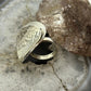 Sterling Silver Smooth & Hammered Stacked Round Ring For Women, Taxco Mexico