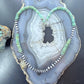 Sterling Silver Southwestern Style Green Turquoise Beads & Starling Beads 20" Necklace For Women