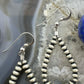 Sterling Silver Graduated Navajo Pearl Beads & Lapis Hoop Dangle Earrings For Women