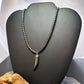 Hematite Beads with Hematite Fang Pendant Unisex 16" Necklace