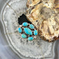Sterling Southwestern Style Mohave Turquoise Cluster Ring Size 8 For Women