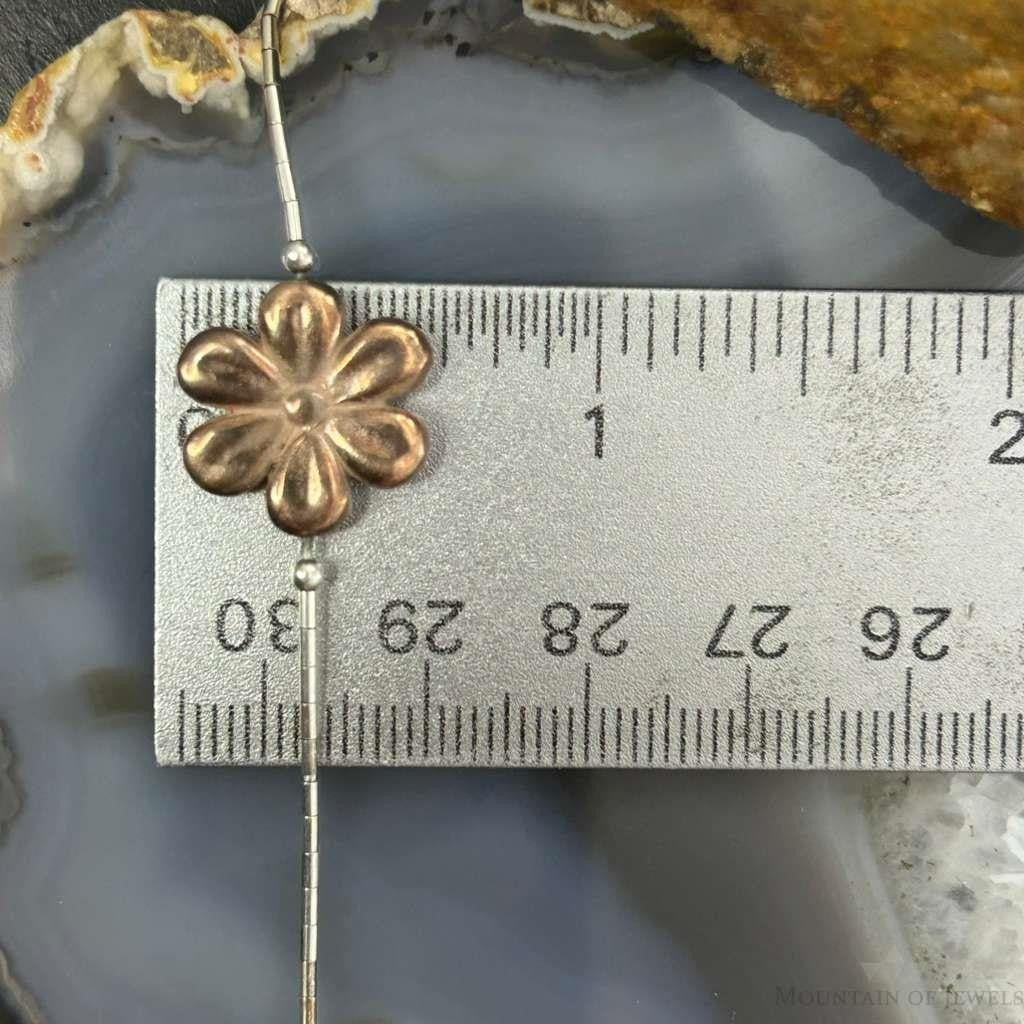 Carolyn Pollack Sterling Silver, Copper, MOP Flower 15"-18" Necklace For Women