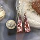 Sterling Silver Elongated Triangle Red River Jasper Slab Dangle Earrings For Women #212