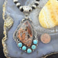 Sterling Silver Southwestern Style Dendritic Jasper & Turquoise Pendant For Women