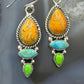 Sterling Silver Southwestern Style Multistone Dangle Earrings For Women #2