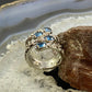 Carolyn Pollack Sterling Silver 4 Oval Faceted London Blue Topaz Decorated Ring For Women