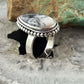 Sterling Silver Southwestern Style Teardrop Dendrite Agate Ring Size 7 For Women