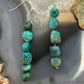 Sterling Silver Natural 5 Turquoise Beads Long Dangle Earrings For Women