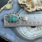 Sterling Silver Southwestern Style Oval Emerald Decorated Pendant For Women