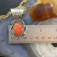 Jonathan Nez Sr. Sterling Silver Oval Spiny Oyster Decorated Pendant For Women
