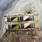 Ralph & Lillie Kallestewa Vintage Native Multi Stone Inlay Double Row Bracelet