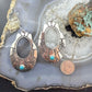 Tommy & Rosita Singer Sterling Silver Dot Turquoise Engraved Dangle Earrings For Women