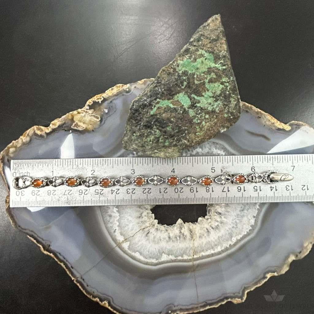 Carolyn Pollack Sterling Silver 7 Oval Carnelian Link Bracelet For Women