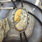 Sterling Silver Southwestern Style Oval Large Maligano Jasper Bolo Tie For Men