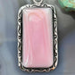 Native American Sterling Silver Rectangle Pink Conch Decorated Pendant For Women