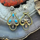 Carolyn Pollack Sterling Silver & Brass Sleeping Beauty Turquoise Post Dangle Earrings For Women