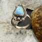 Sterling Silver Southwestern Style Triangle Golden Hill Turquoise Adjustable Ring For Women