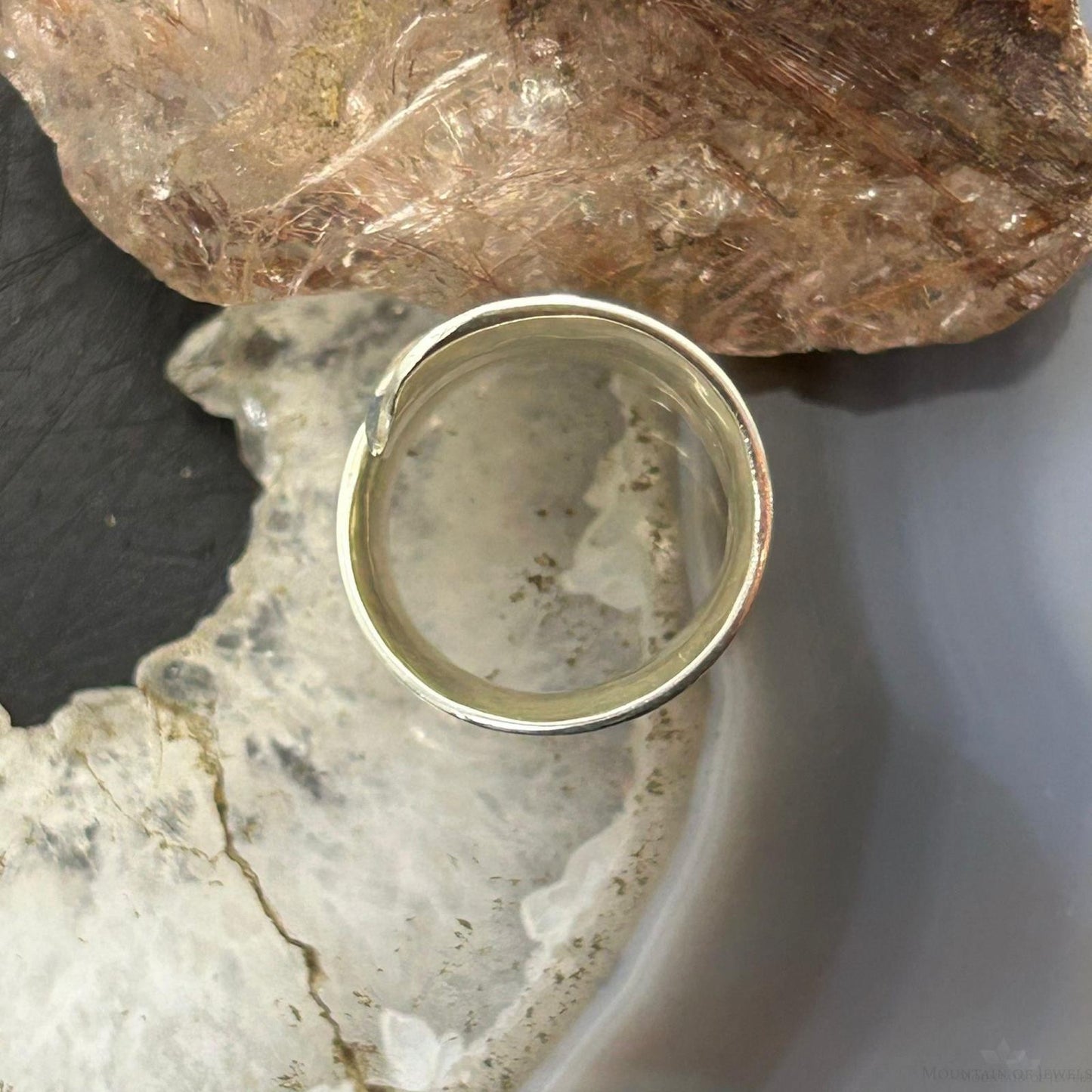 Sterling Silver Hammered Wide Warp Around Fashion Ring For Women, Taxco Mexico
