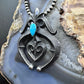 Floyd Parkhurst Sterling Silver Teardrop Turquoise Tufa Cast Unisex Naja Pendant