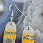 Sterling Silver Elongated Oval Bumblebee Jasper Slab Dangle Earrings For Women #229