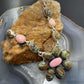 Sterling Silver Southwestern Style Turquoise &Pink Conch Cluster 21" Necklace For Women