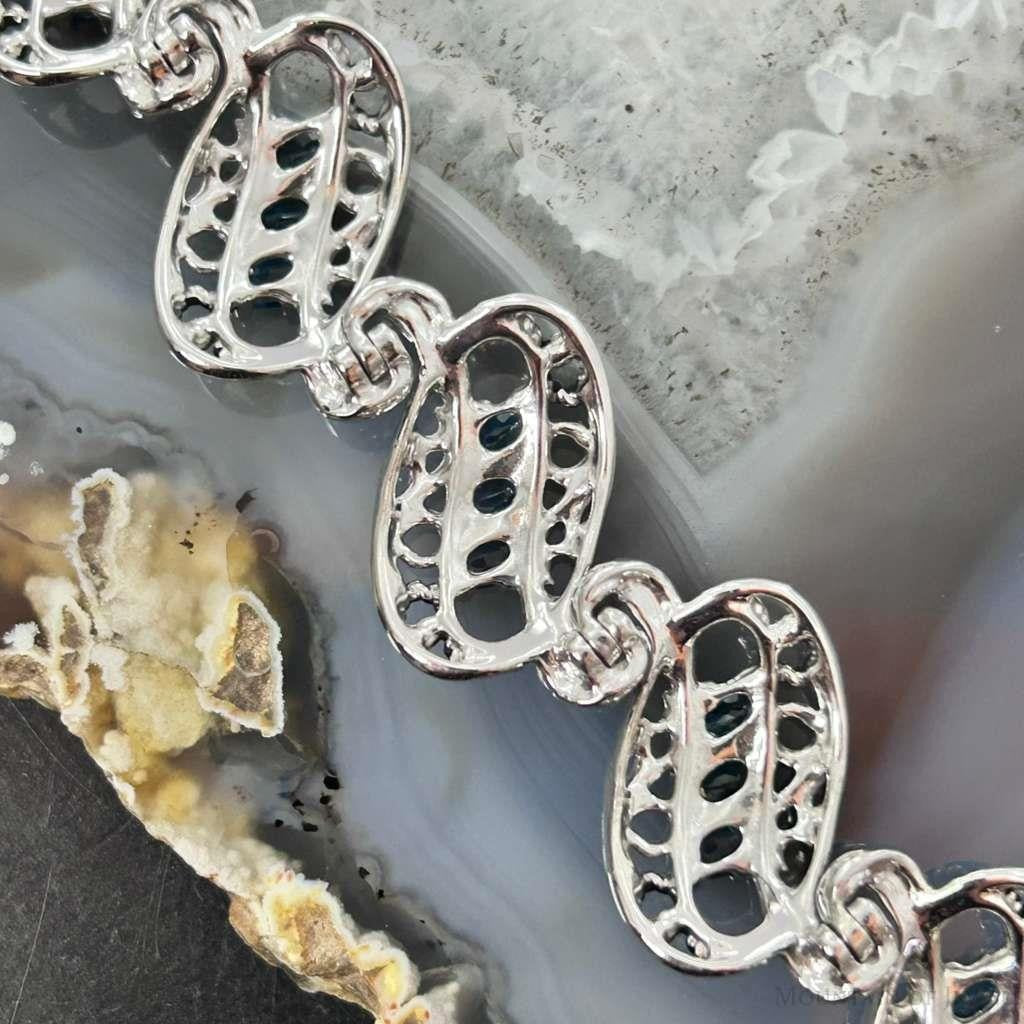 Carolyn Pollack Sterling Silver 18 Faceted Blue Topaz Foldover Link Bracelet For Women