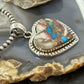 Sterling Silver Southwestern Style Turquoise Spiny Oyster Heart Pendant For Women #1