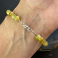 Sterling Silver 6mm Gold Tiger's Eye Beads Bracelet For Women