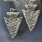 Cheyenne Custer Sterling Silver Tufa Cast Arrowhead Dangle Earrings For Women