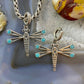 Carolyn Pollack Southwestern Style Sterling Silver Multistone Inlay Double Sided Dragonfly Pendant For Women