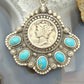 Sterling Silver Southwestern Style 1936 Mercury Dime & Kingman Turquoise Pendant