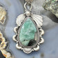 Sterling Silver Southwestern Style Teardrop Emerald Decorated Pendant For Women