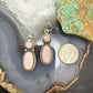 Sterling Silver Southwestern Style Pink Conch Dangle Earrings For Women