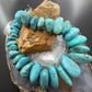 Vintage Sterling Silver Native American Natural Chunky Turquoise 16" Necklace For Women