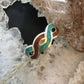 Carolyn Pollack Sterling Silver Turquoise & Coral Chip Inlay Twist Band Ring Variety of Sizes