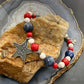 Carolyn Pollack Sterling Silver Multi Gemstone Bead w/Texas Star Charm Bracelet For Women