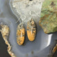 Sterling Silver Oval Maligano Jasper Slab Dangle Earrings For Women #530